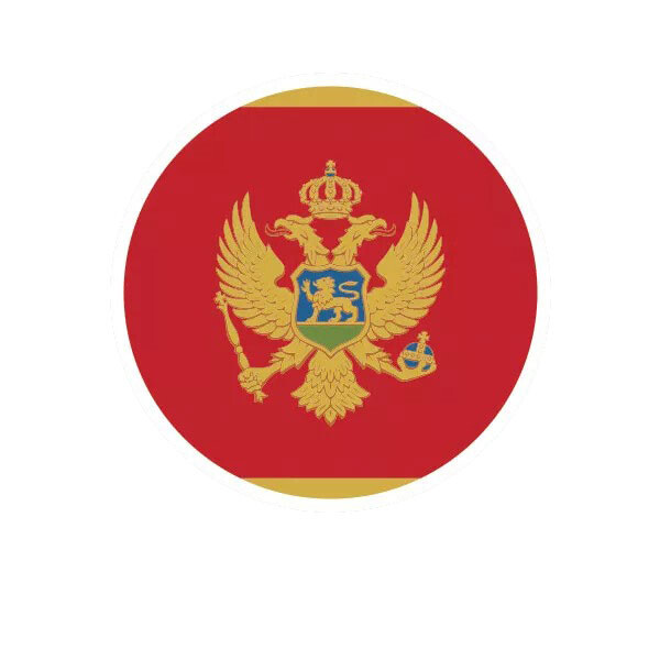 Round Montenegrin Flag Sticker Decal
