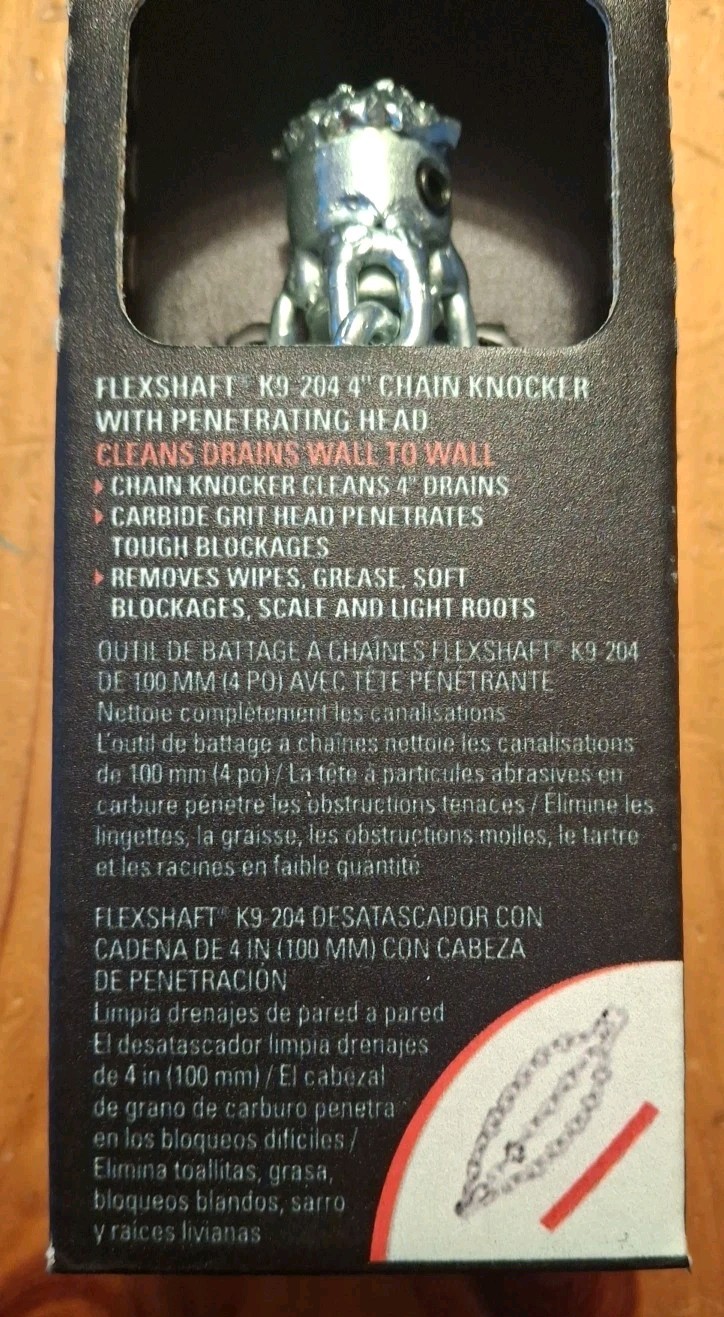 RIDGID 66588 4" Penetrating Head Chain Knocker for FlexShaft K9-204