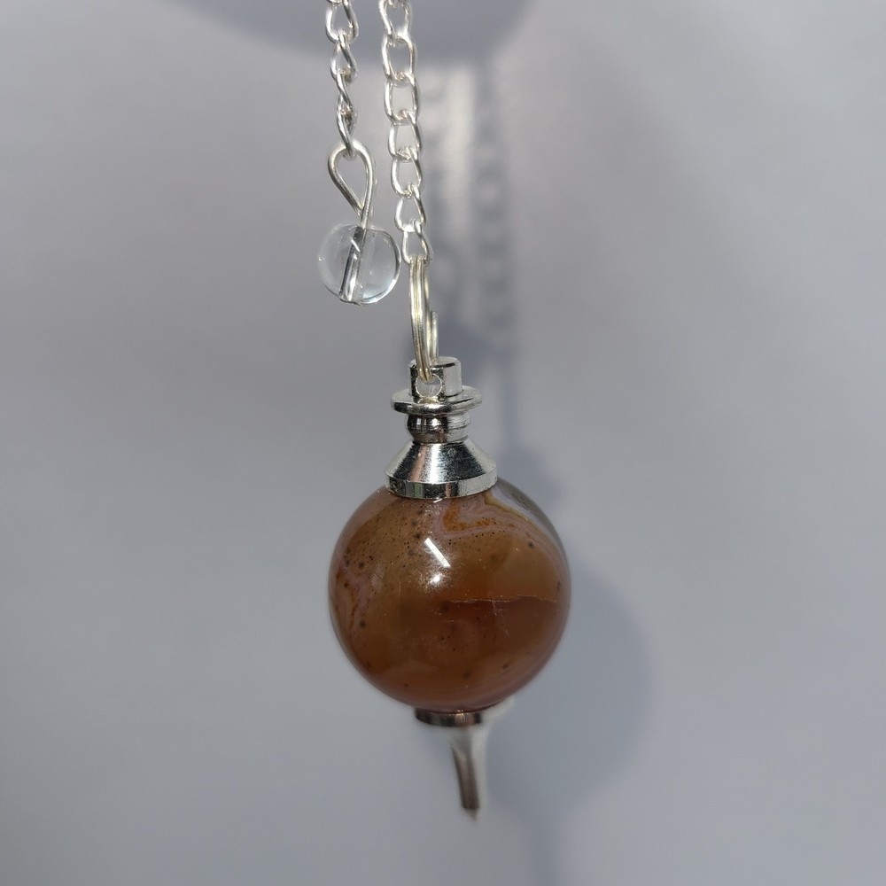 Carnelian Sephoroton Ball Sphere Crystal Dowsing Pendulum Divination Tool