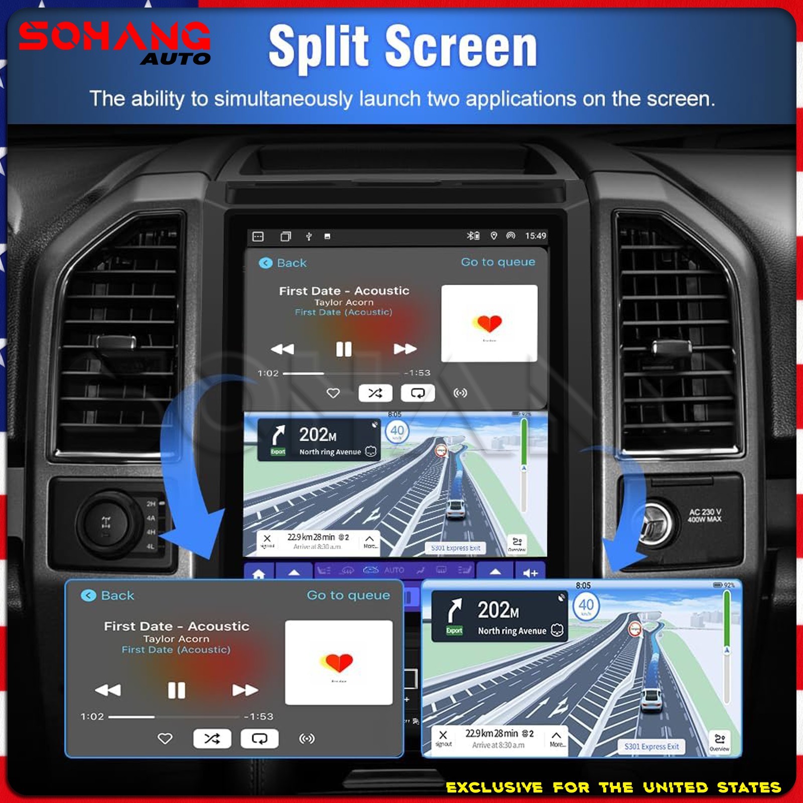 SoHang | 12.1" for Ford F150 F250 F350 Car Radio 2015-2021 Tesla Style Carplay