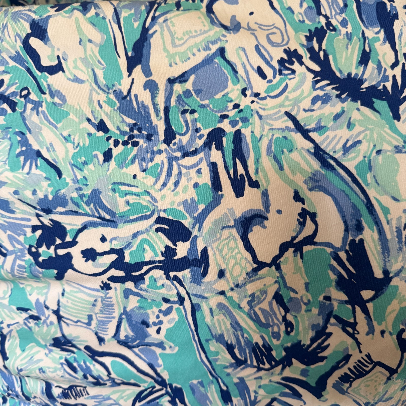 Pottery Barn Lilly Pulitzer Bean Bag Chair Elephant Appeal Slipcover with Insert