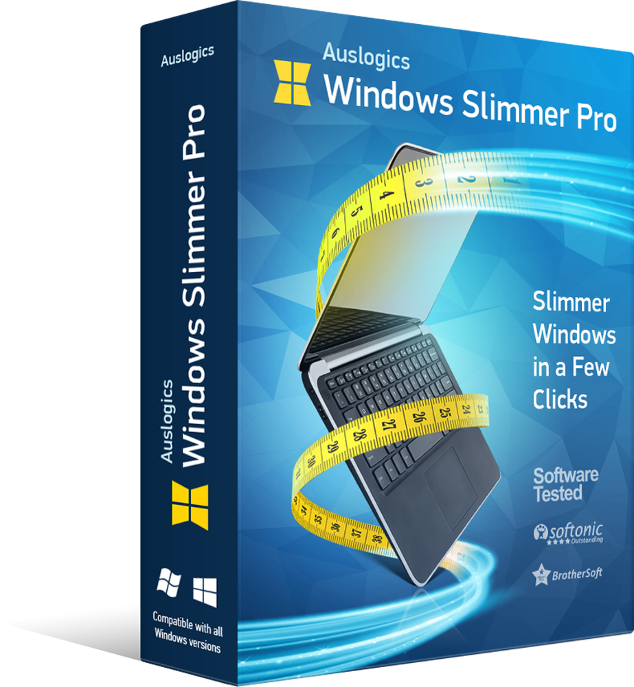 Auslogics Windows Slimmer Pro 1 Yr Clear Junk files Make system faster optimize