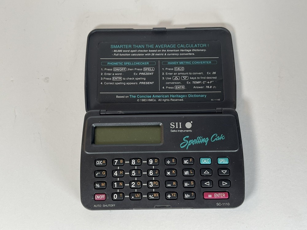 SPELLING CALC Handheld Seiko Electronic Device Dictionary 1983 SC1110