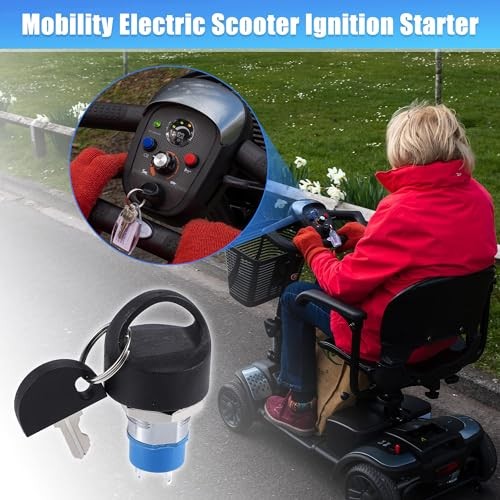 1 Set Ignition Switch, Ignition Starter Switch Lock with 4 Keys Mobility