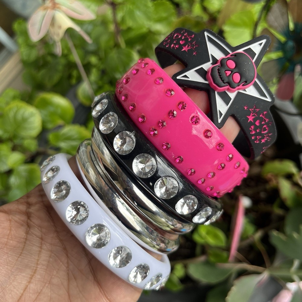 Y2K Avril Lavigne Core Emo Bangle Bracelet Set | Mcbling | Trashyy2k