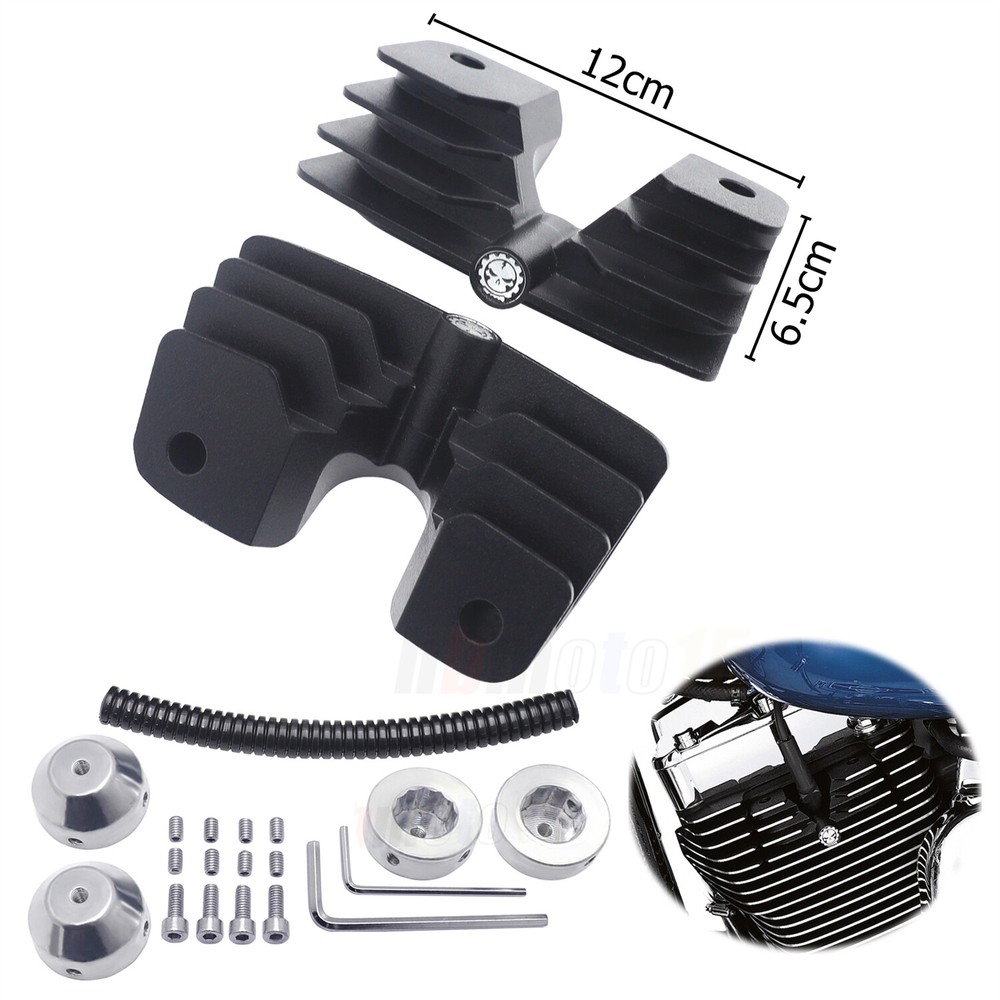 Black Headbolt Bridge Spark Plug Cover Shape-matched For Softail Dyna Touring