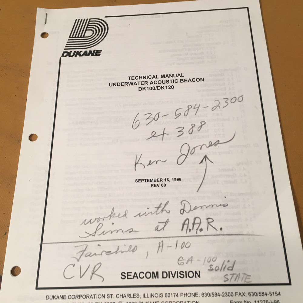 Dukane DK100 & DK120 Beacon Technical Manual