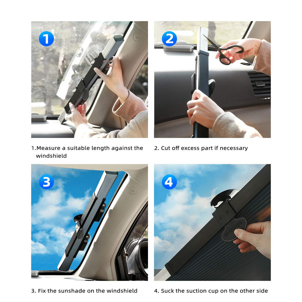 Car Retractable Windshield Sun Shade Visor SUV Front Window Folding Block Cover