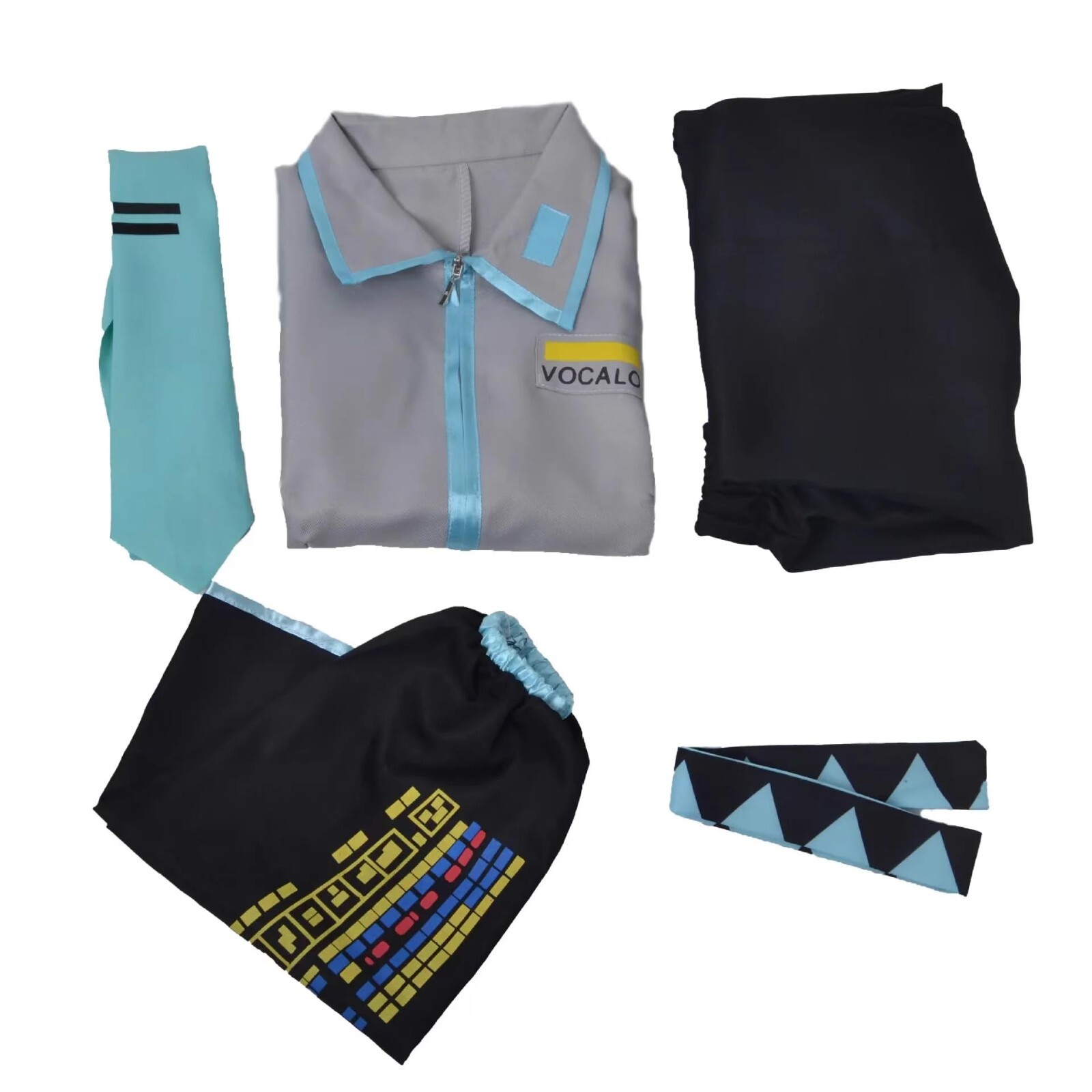 Vocaloid Hatsune Mikuo Uniform Costume Top + Pants Suit For Halloween Cosplay