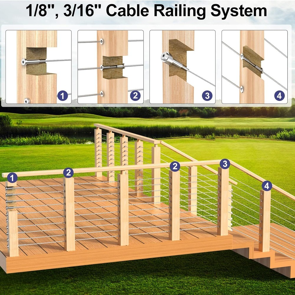 3/8" ID Angle Washers f Cable Railing Stair Ends 30 Degree Angle Beveled 20 Pack