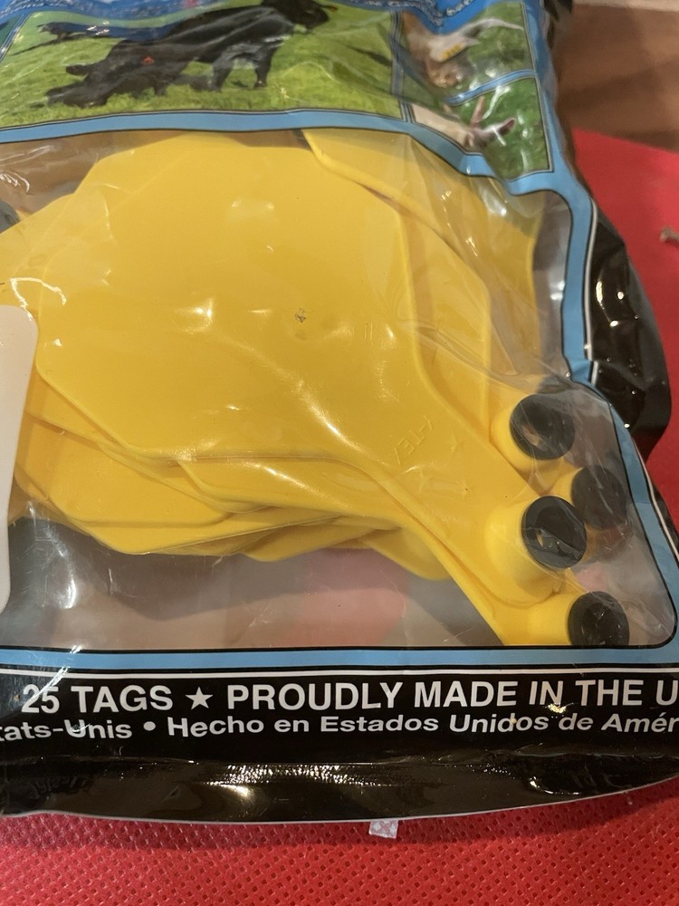 Y-Tex 3 Star Medium Blank Cattle Ear Tags 25 Count Yellow