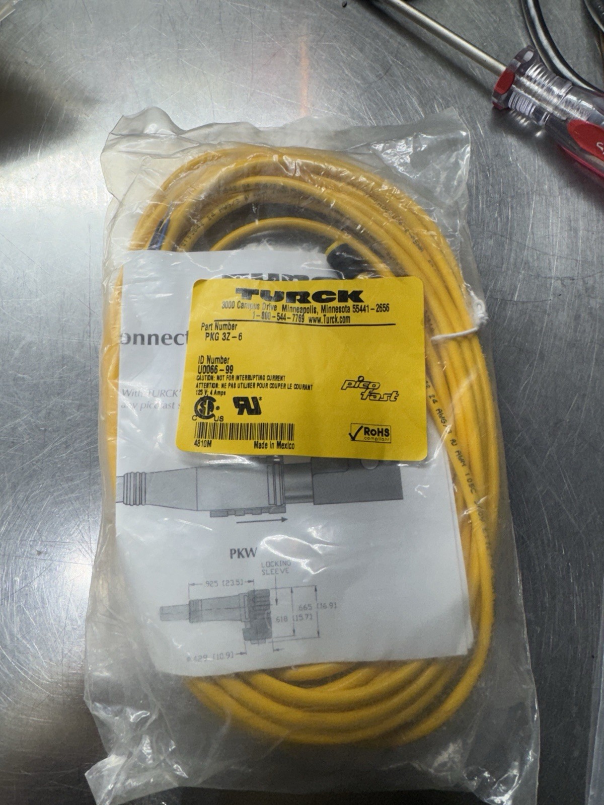 Proximity Switch TURCK NI3-EG08-AN6X-V1131 AND PKG 3Z-5 OR PKG 3Z-6 CABLE NEW