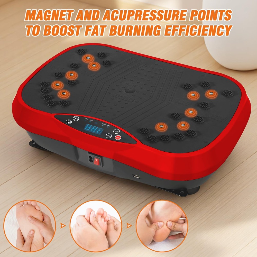 Vibration Plate Exercise Machine, 10 Modes & 200-Level Vibration Platform for...