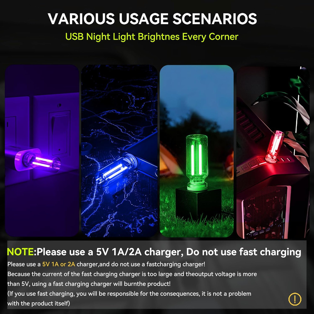 4 PCS USB Night Light, Touch Dimmable Mini USB LED Car Interior Ambient Lights,