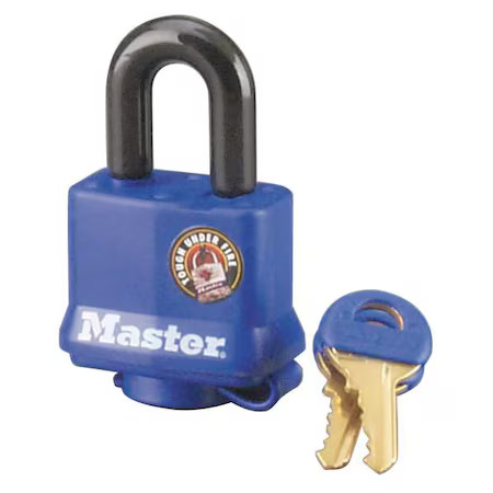 Master Lock 312Dlh Padlock, Keyed Different, Long Shackle, Rectangular Steel