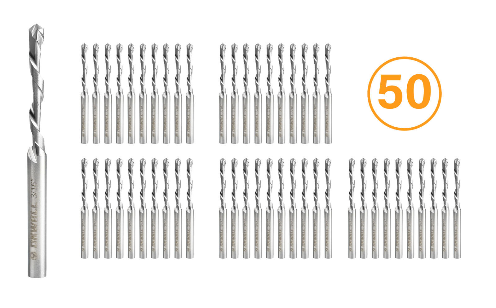 50 pack 3/16  Drywall Cut Out Bit Bits Router Bits  Pilloted Down rotozip