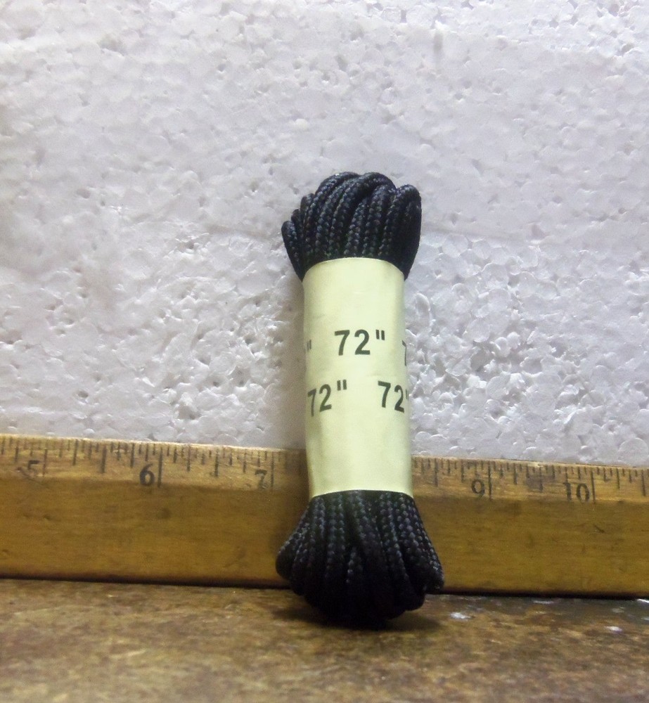 1 pr - 72" Black Nylon Boot Laces