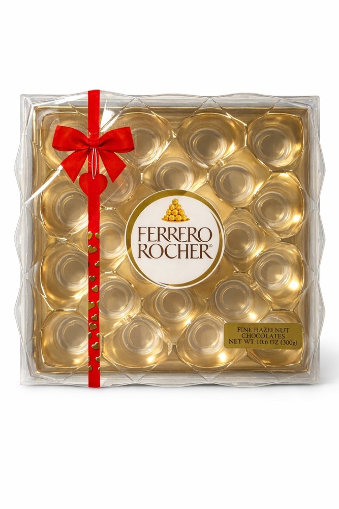 Empty Ferrero Rocher 24 Count Chocolate Box Clear Plastic Gift Container Clean