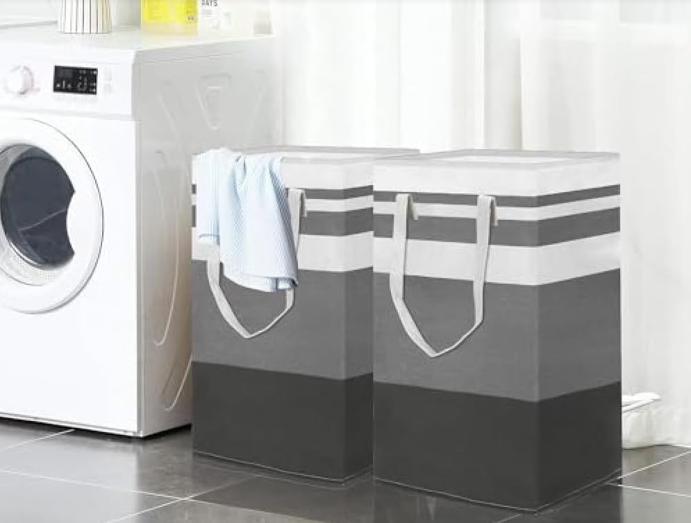2-Pack Large Laundry Bag Waterproof,Collapsible Tall Clothes Hamper