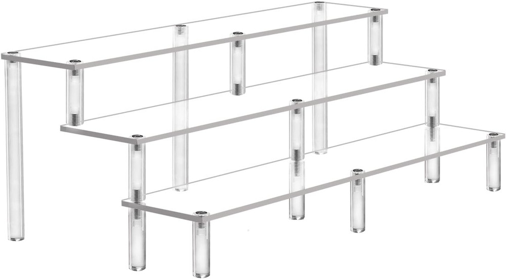 15 3/4 Inch Acrylic Riser Display Shelf,3 Tier Display Riser for Figures Display