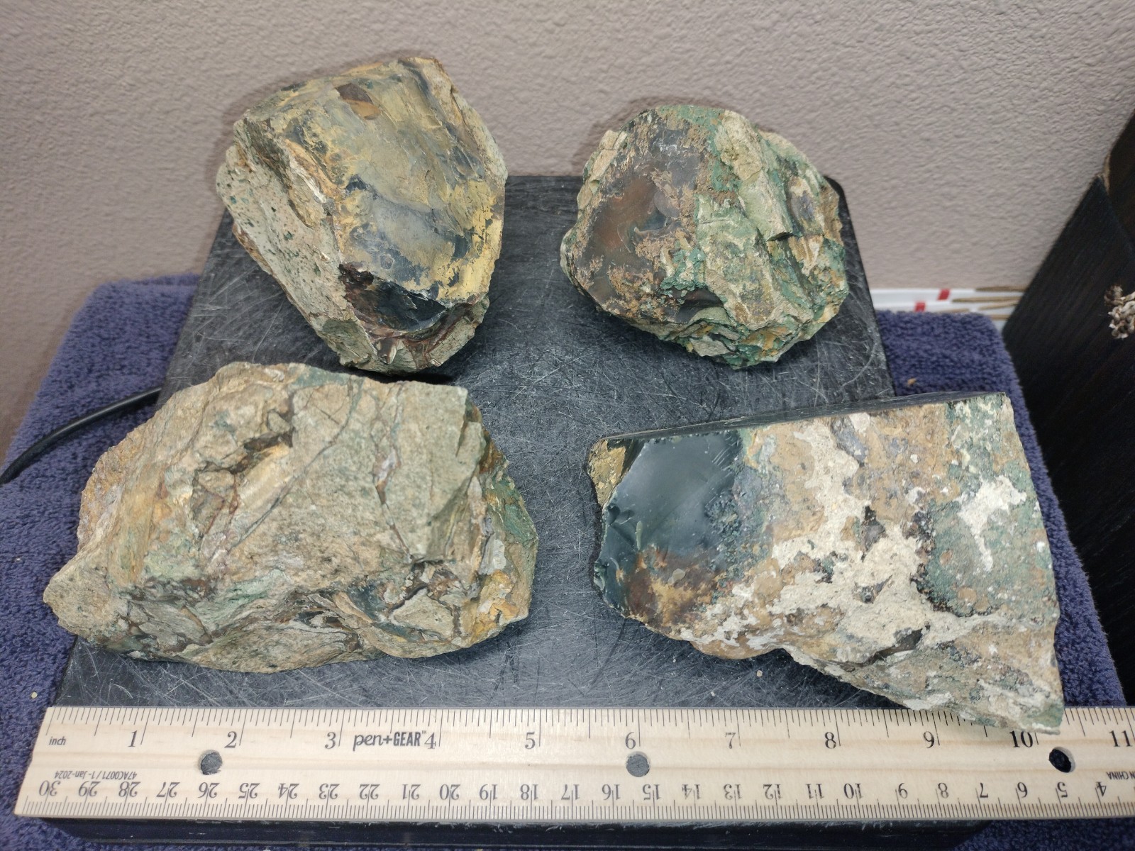 6.2LB ORBS Blue Mountain Picture of Jasper Rough 4pc Lot #23