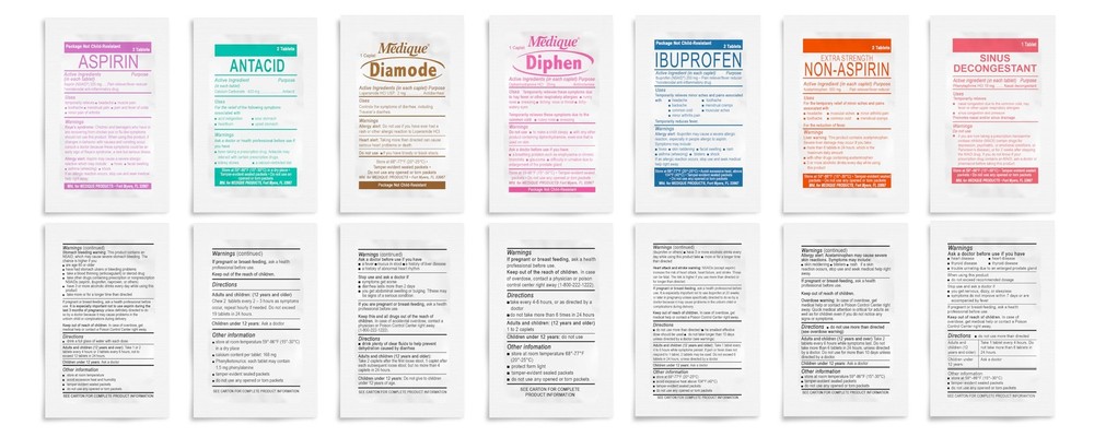 First Aid Kit Medication Refill – 28-Count Unit Dose Packets – Emergency Medi...