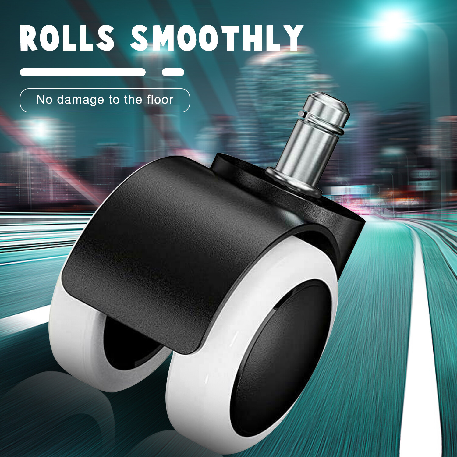 Universal Chair Casters-2" Heavy Duty Swivel Wheels|Office Chair Replacement Set