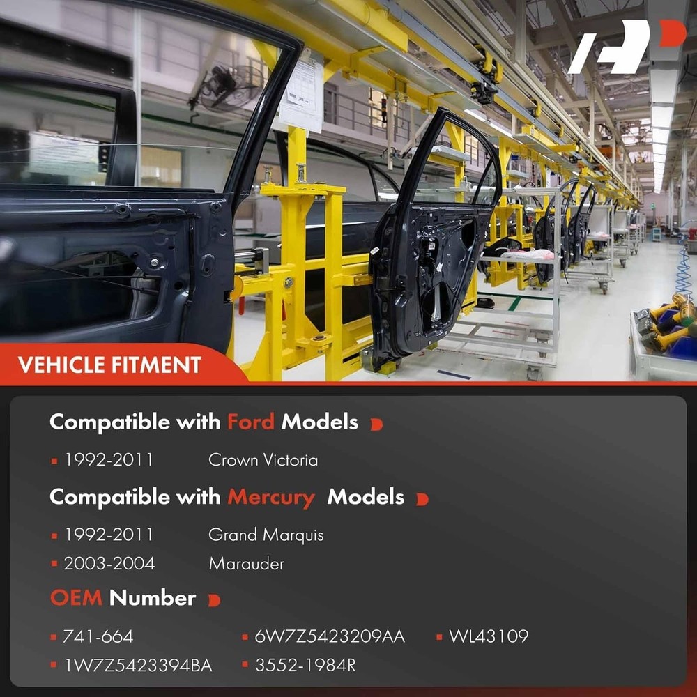 Power Window Regulator with Motor Replacement for Ford Crown Front Driver Side