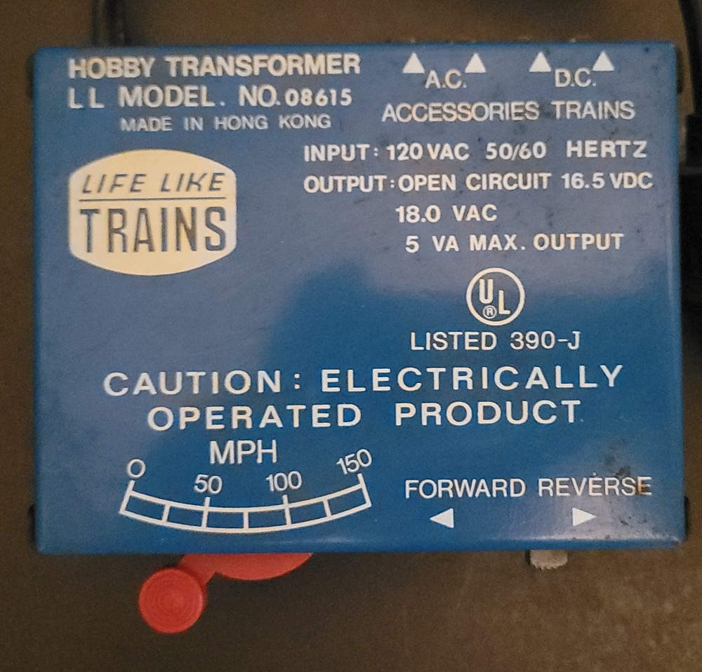 Vintage Life-Like HO Scale Model 08615 Hobby Transformer Model Train Controller