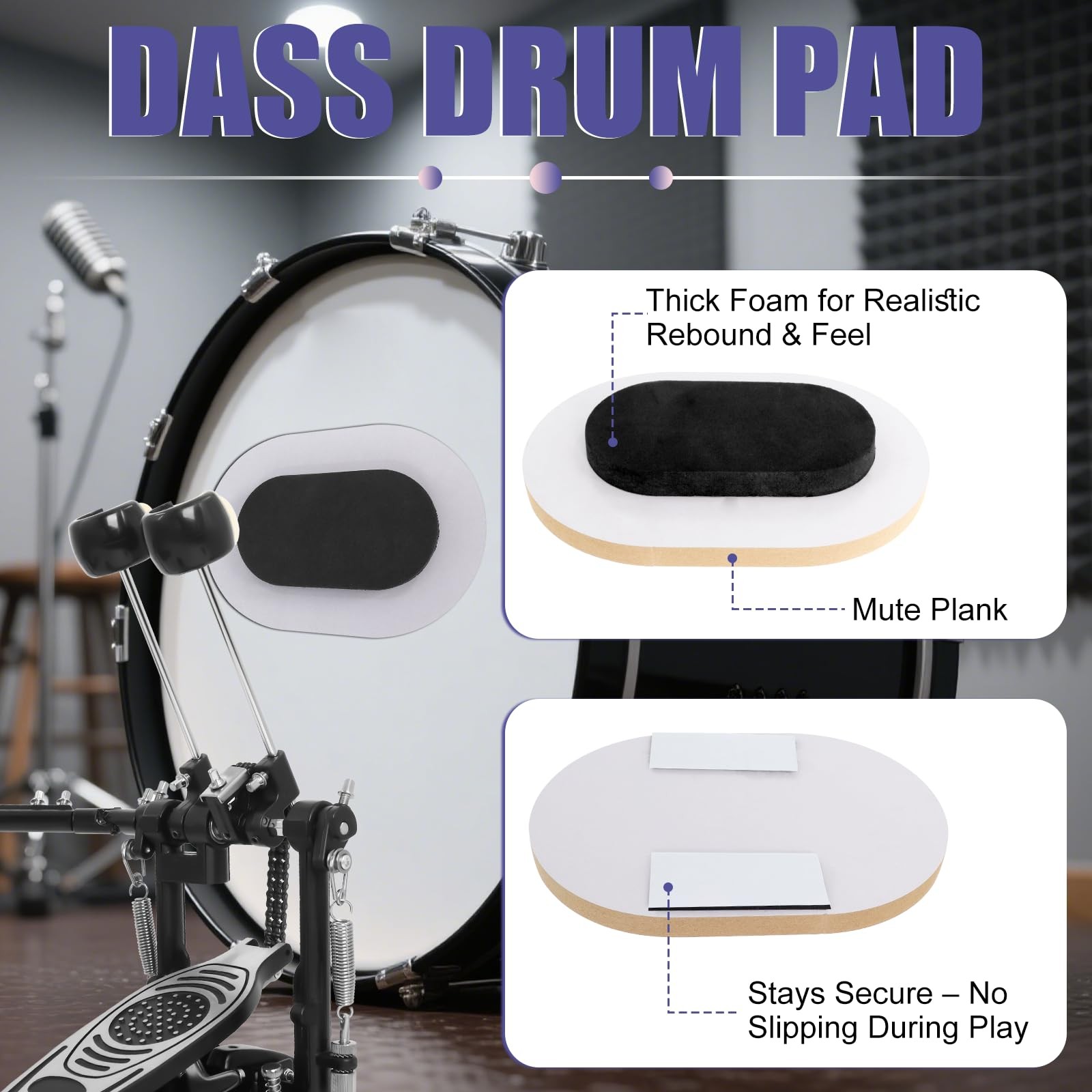 12-Piece Drum Mute Pads Set - Foam Silencer for 10 12 14 16 Inch...