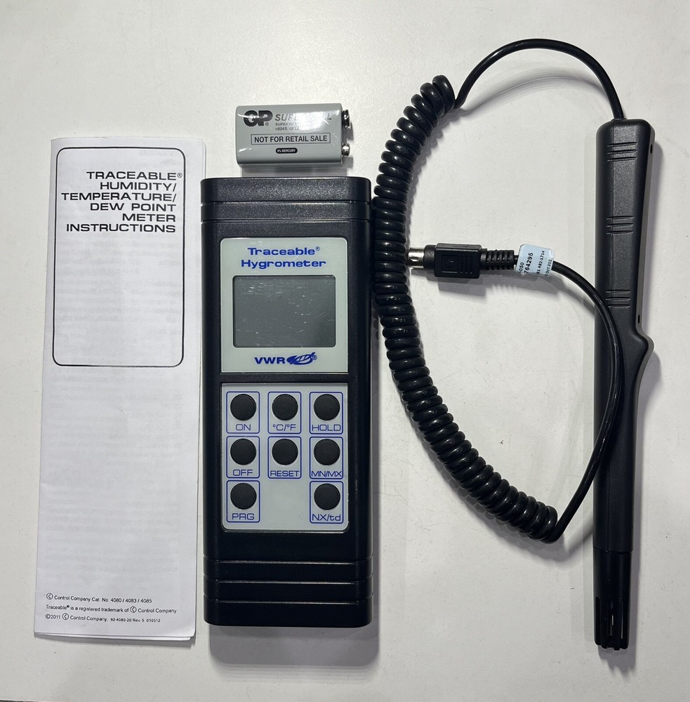 Traceable Hygrometer Thermometer with Memory and Probe by VWR