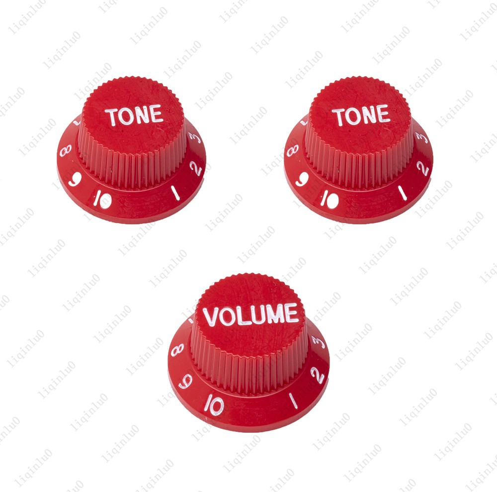 Red/ White Numbers ST Electirc Guitar Knobs Volume Tone Knob For Stratocaster