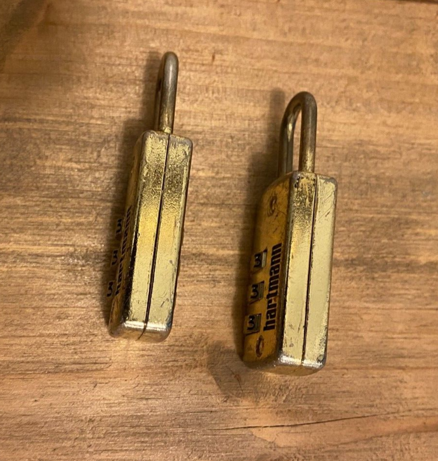 2x Hartmann Combination Luggage Locks – Brass-Colored