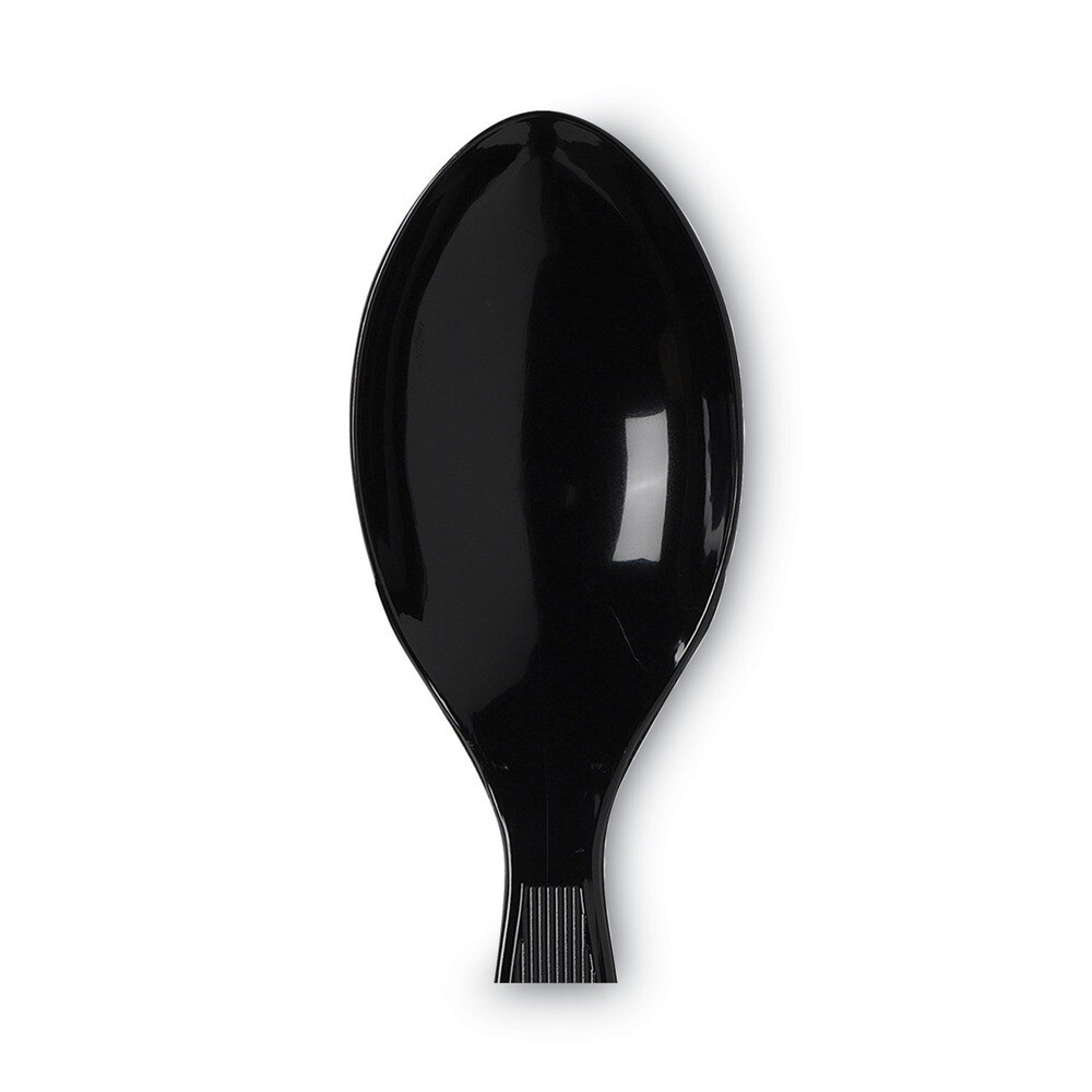 Dixie TM517 Heavy Mediumweight Plastic Cutlery Teaspoons - Black (1000/Ct) New