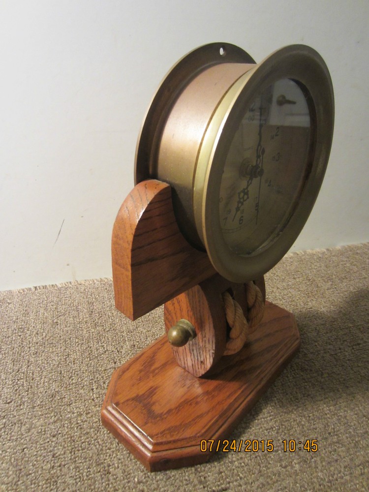 MARITIME, SOLID BRASS, SHIP'S TABLE TOP CLOCK