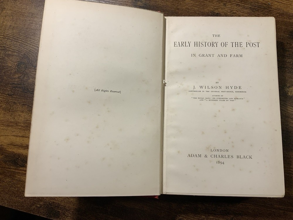 Early History Of The Post In Grant And Farm By Wilson Hyde Hardback Book 1894