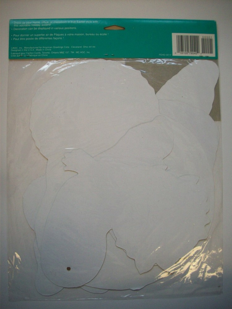 21" Bloomer Bunny Easter Decoration Hinged Decoration unopen