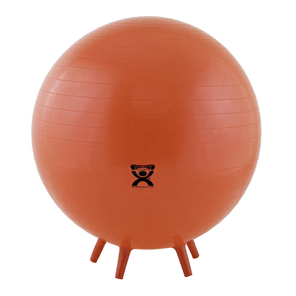 CanDo Inflatable Exercise Ball - with Stability Feet - Red - 30" (75 cm)