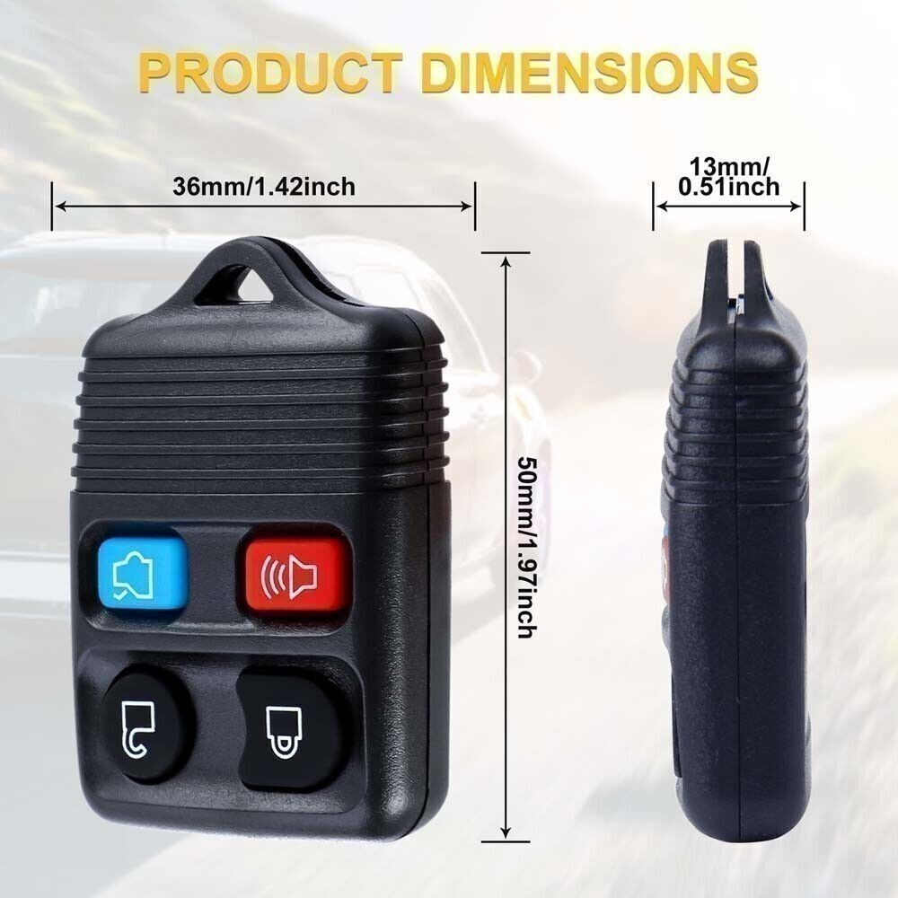 For Ford Replacement Alarm Remote Keyless Entry Control Key FOB Clicker 4-Button