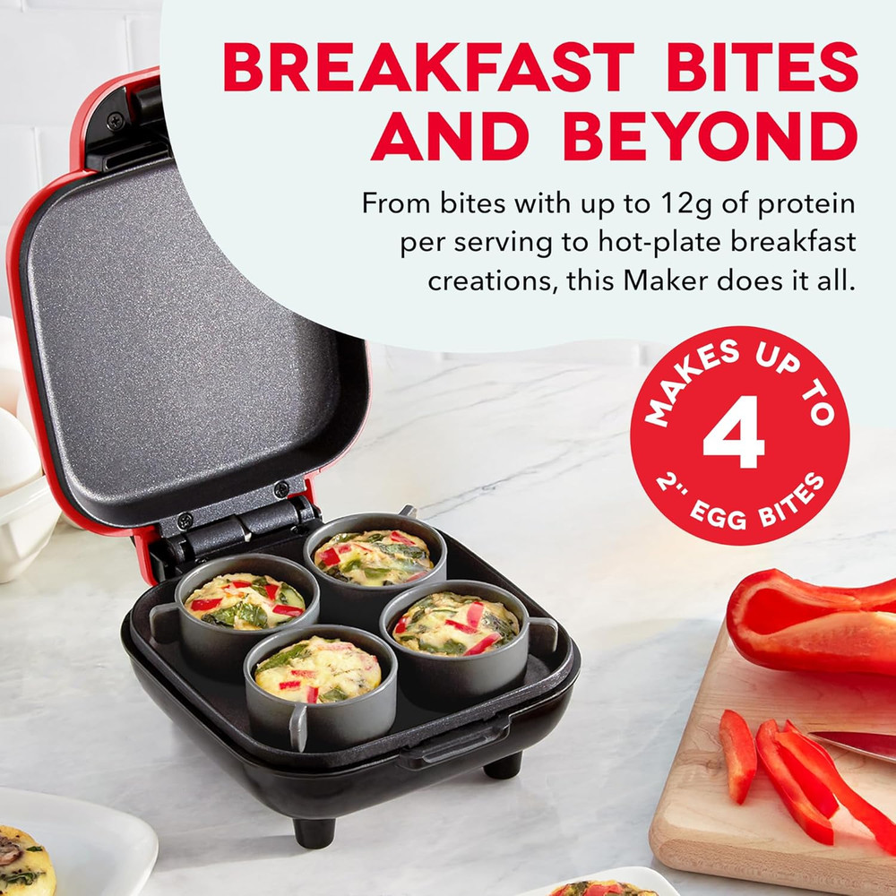 Deluxe Egg Bite Maker - Electric Egg Bite Maker for Healthy Protein Snacks - Qui