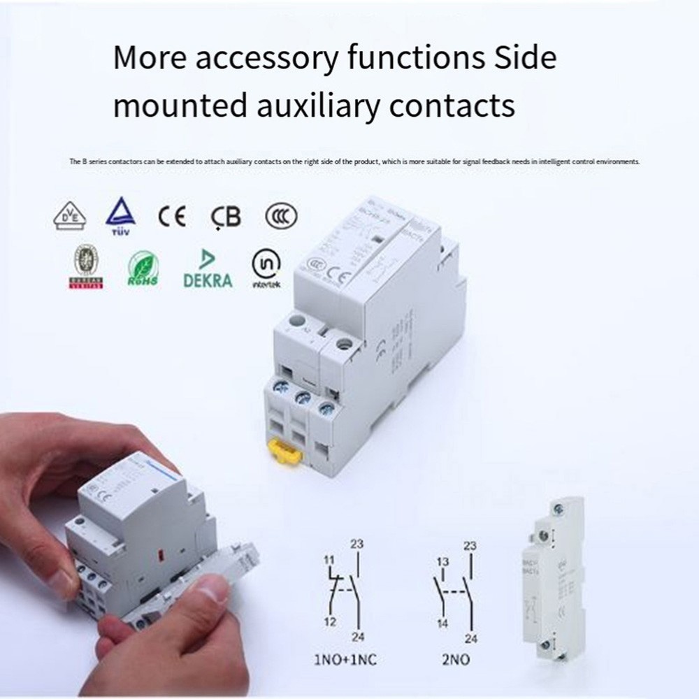 Household Contactor AC230V 2P 16A 2NO Rail Mounting Modular Contactor Automatic