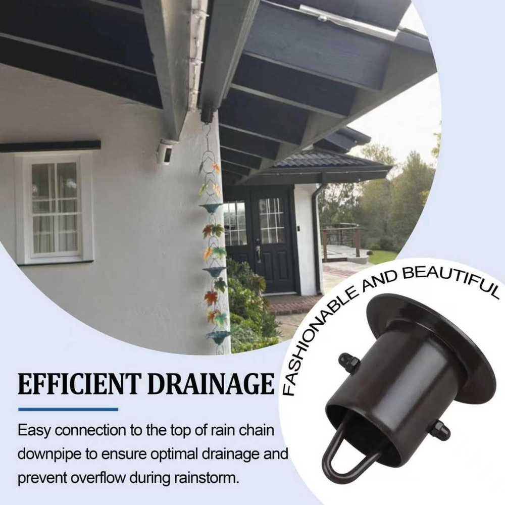 Efficient Black Aluminum Rain Chain Gutter Adapter - Easy Installation 55mm