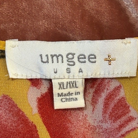 Floral Chiffon Kimono Beach Cover-Up Loose Flowy Vacation XLARGE