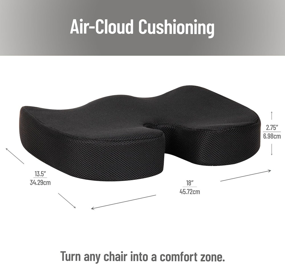 Ergonomic Memory Foam Cushion for Sciatica Relief – Air-Cloud Technology