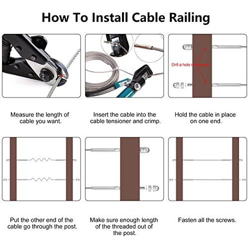 Pack Cable Railing Swage Threaded Stud Tension End Fitting Terminal for 50