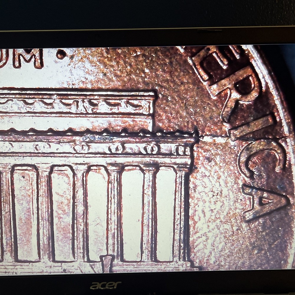 2002 P Lincoln Memorial Cent With Die Crack Reverse