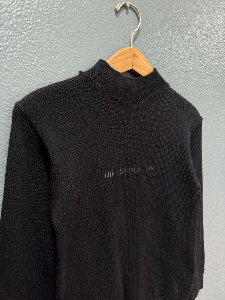 Vintage 40’s World War 2 USN Stenciled Black Wool Sweater Size Small