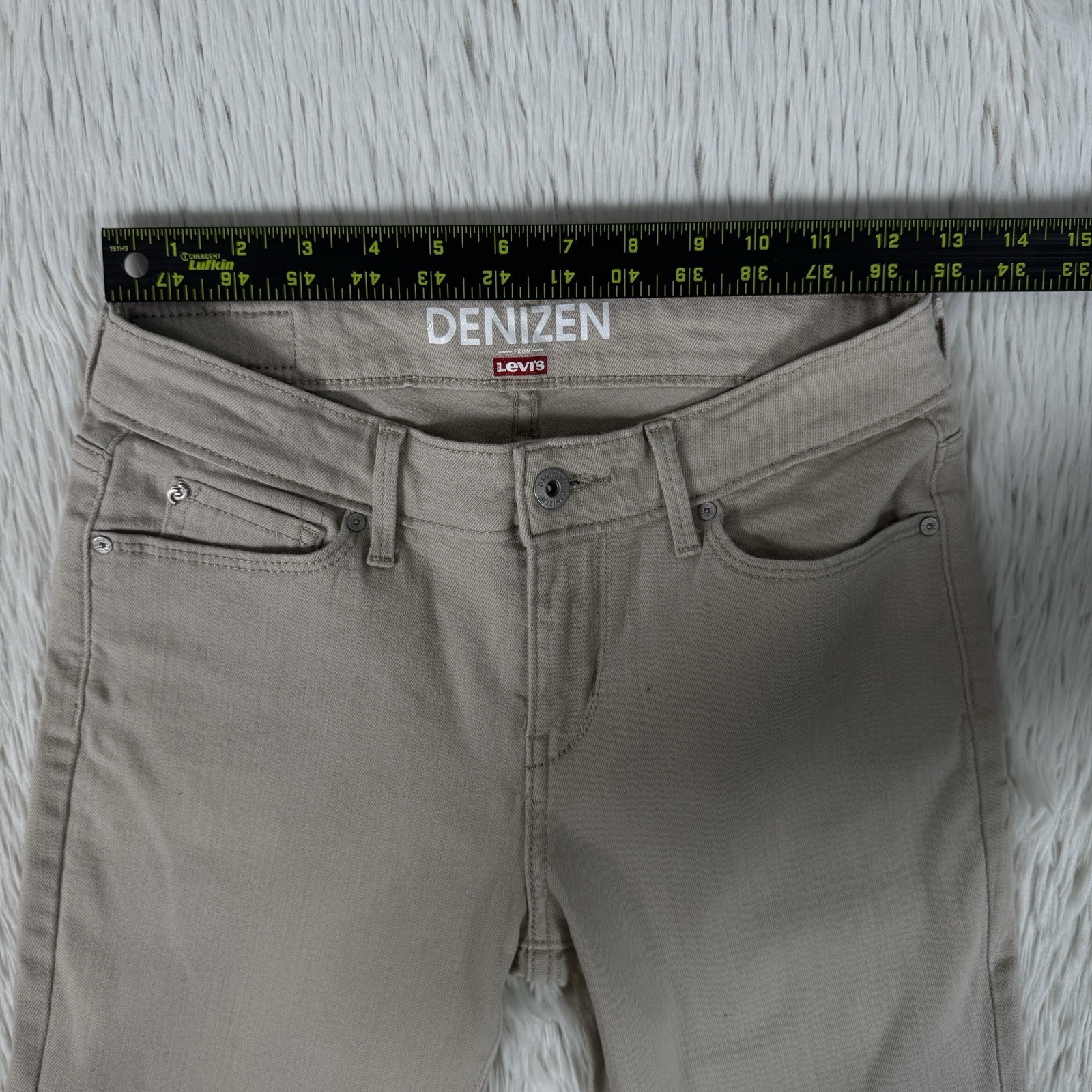 Denizen From Levi's Tan Mid-Rise Cuffed Capri Denim Jeans Women's Size 2