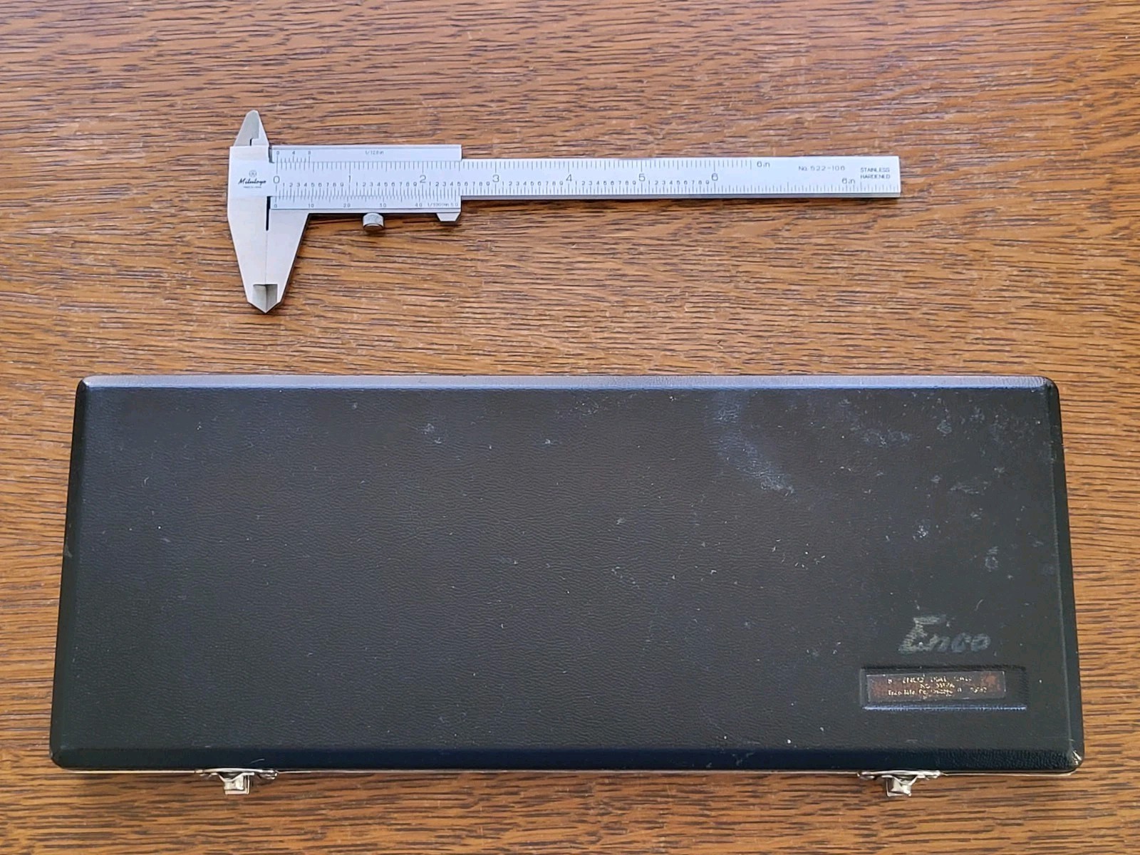 Mitutoyo 522-106 Vernier Caliper 6" Hardened Stainless w/Case Made in Japan