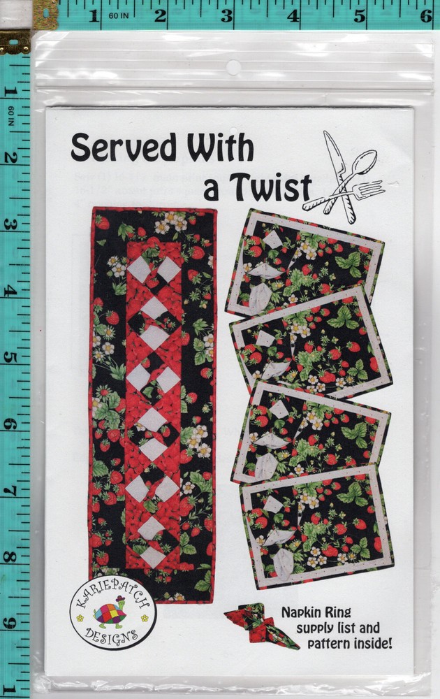 "Served With a Twist" Kariepatch Designs Quilting Pattern/Inst. Pack w/Template